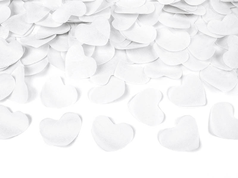Tubo de confeti de corazones blancos