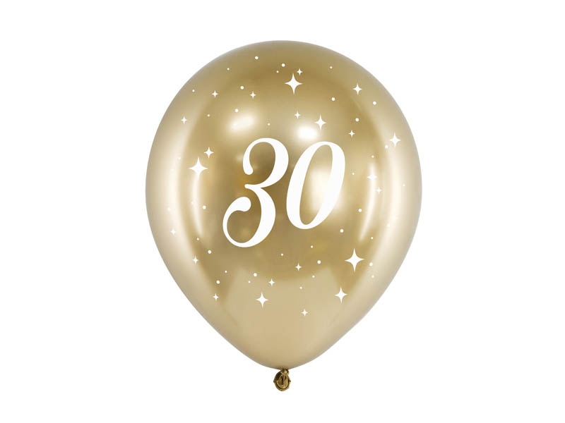 Balões Látex 30 Anos Glossy Gold
