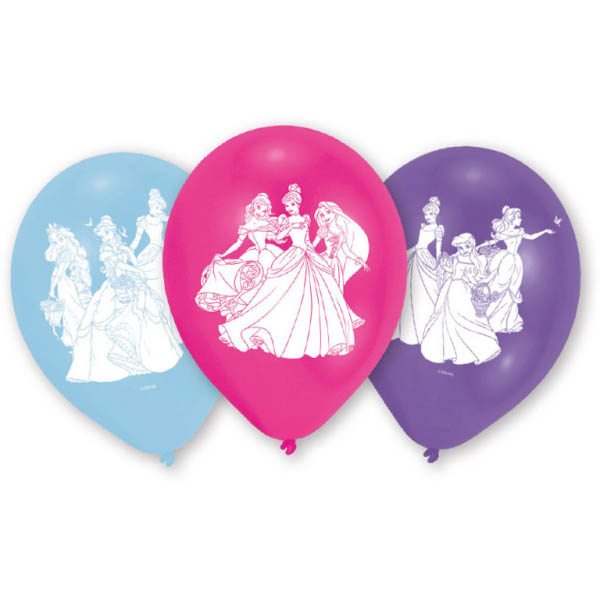 6 globos impresos de princesas Disney de 9