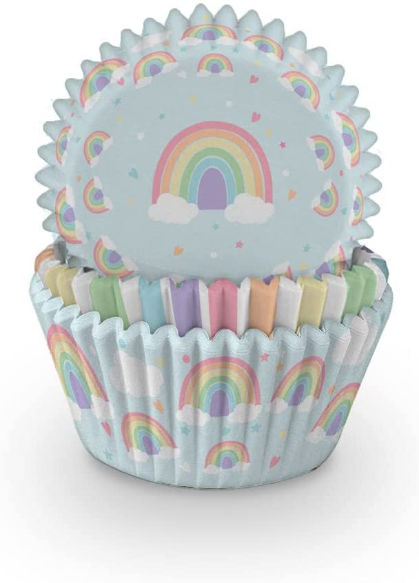 Formas de Cupcake Pastel Rainbow