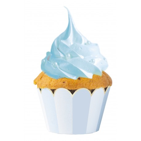 Wrapppers  cupcakes a rayas azul celeste