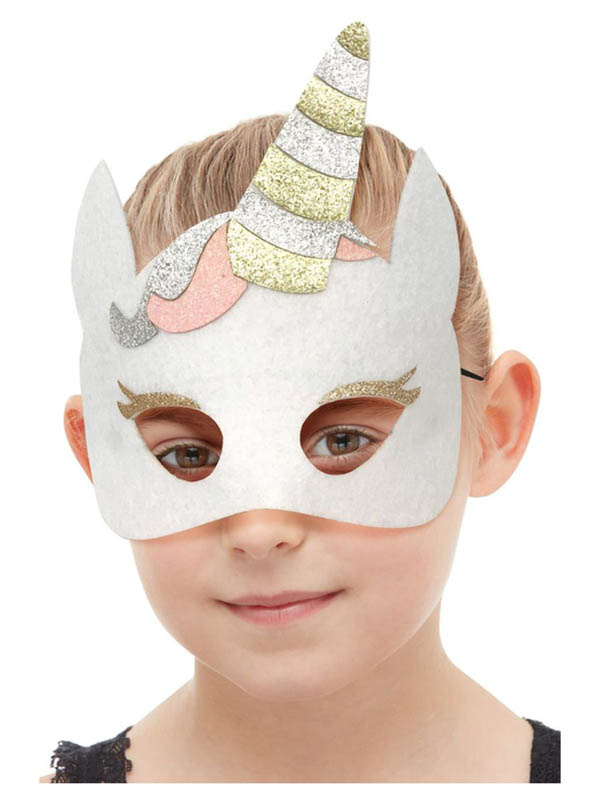 Máscara de fieltro de unicornio