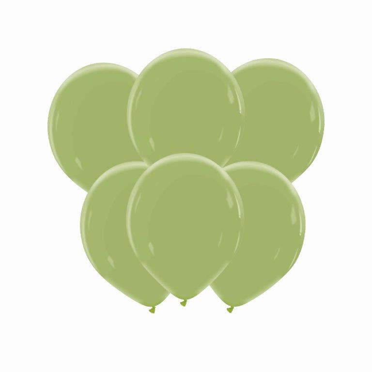 6 Balões 32cm Natural - Verde Oliva