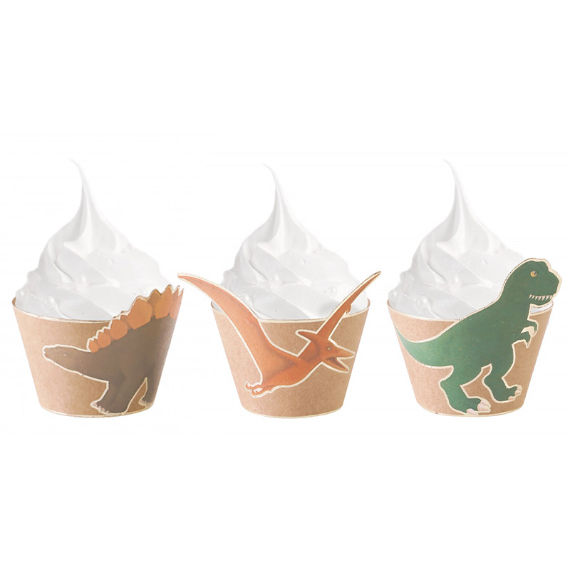 Envoltorio para cupcakes del mundo de los dinosaurios