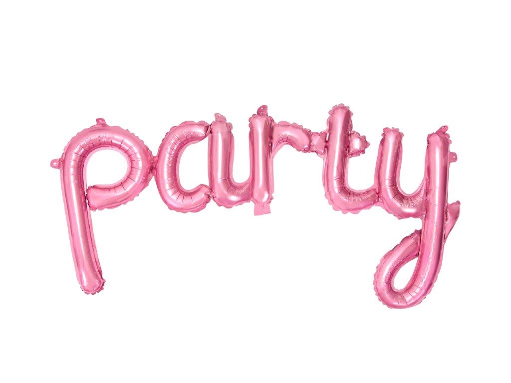 Globo de foil con guión de fiesta rosa PartyDeco