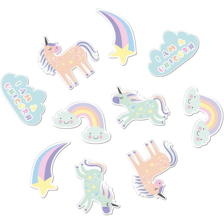 Confeti de unicornio y arcoíris