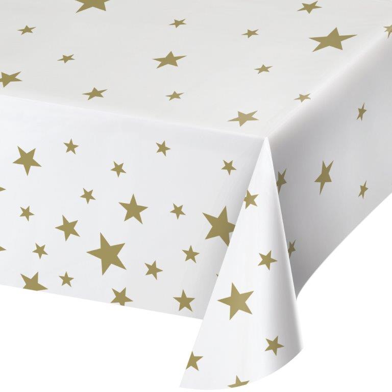 Toalha Branca com Estrelas Douradas