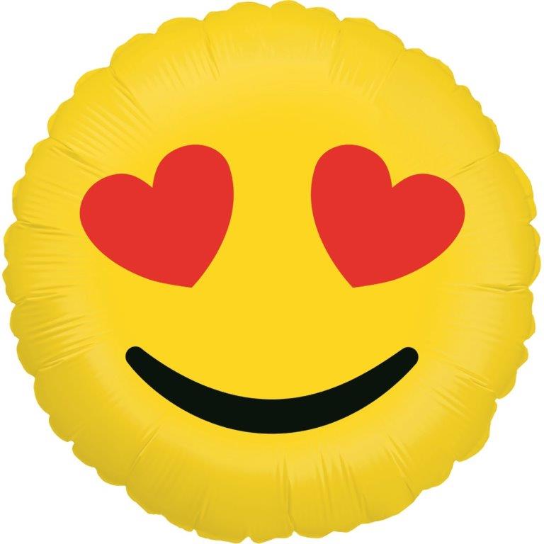 Globo de foil con ojos de corazón Emoji de 18