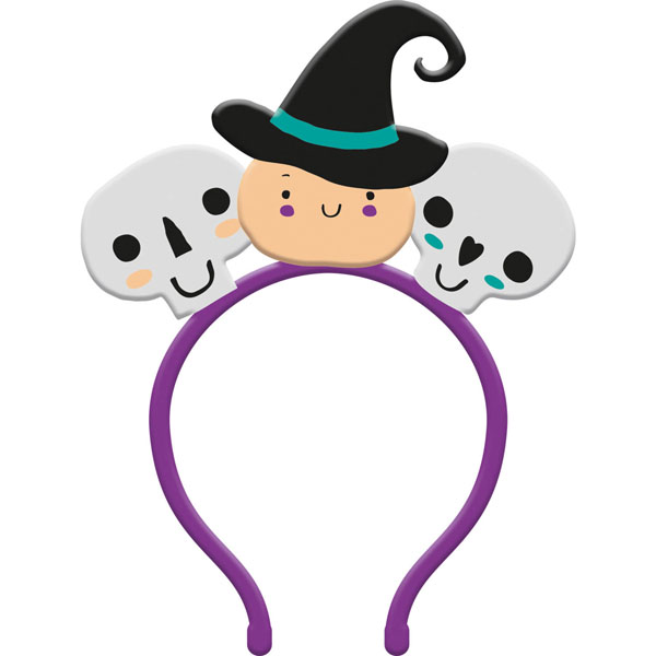 Tiara de bruja y esqueleto de Halloween