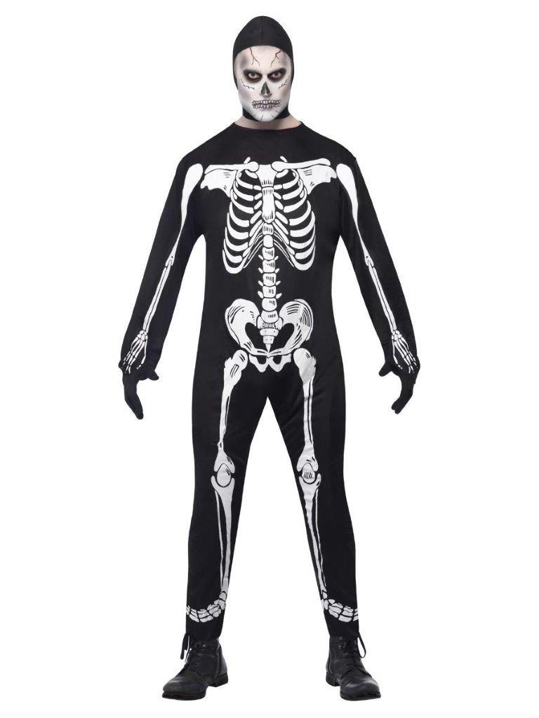 Fato Esqueleto Preto Adulto - L