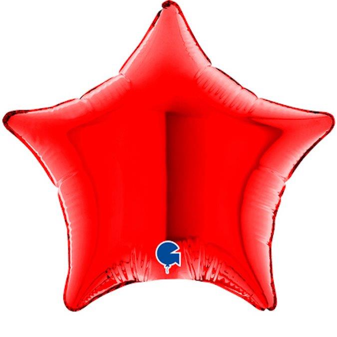 Globo de foil con forma de estrella de 4" - Rojo Grabo