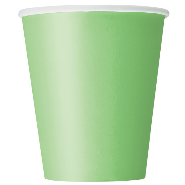 14 vasos de cartón únicos - verde lima