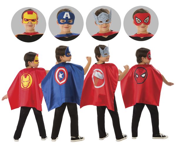 Conjunto de capa y máscara de superhéroe Marvel