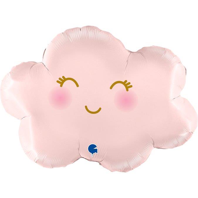 Globo Foil rosa pastel satinado nube de 24