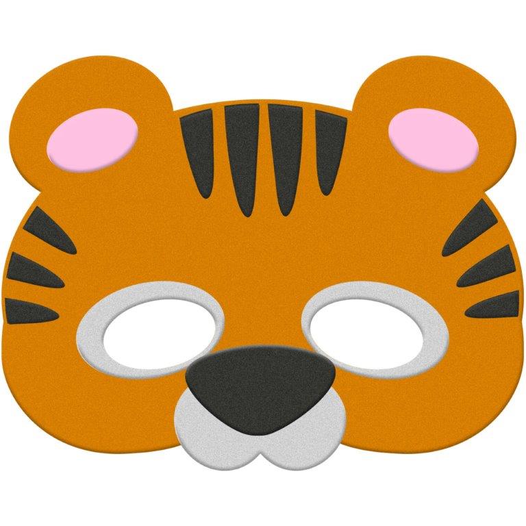Máscara em Feltro Tigre