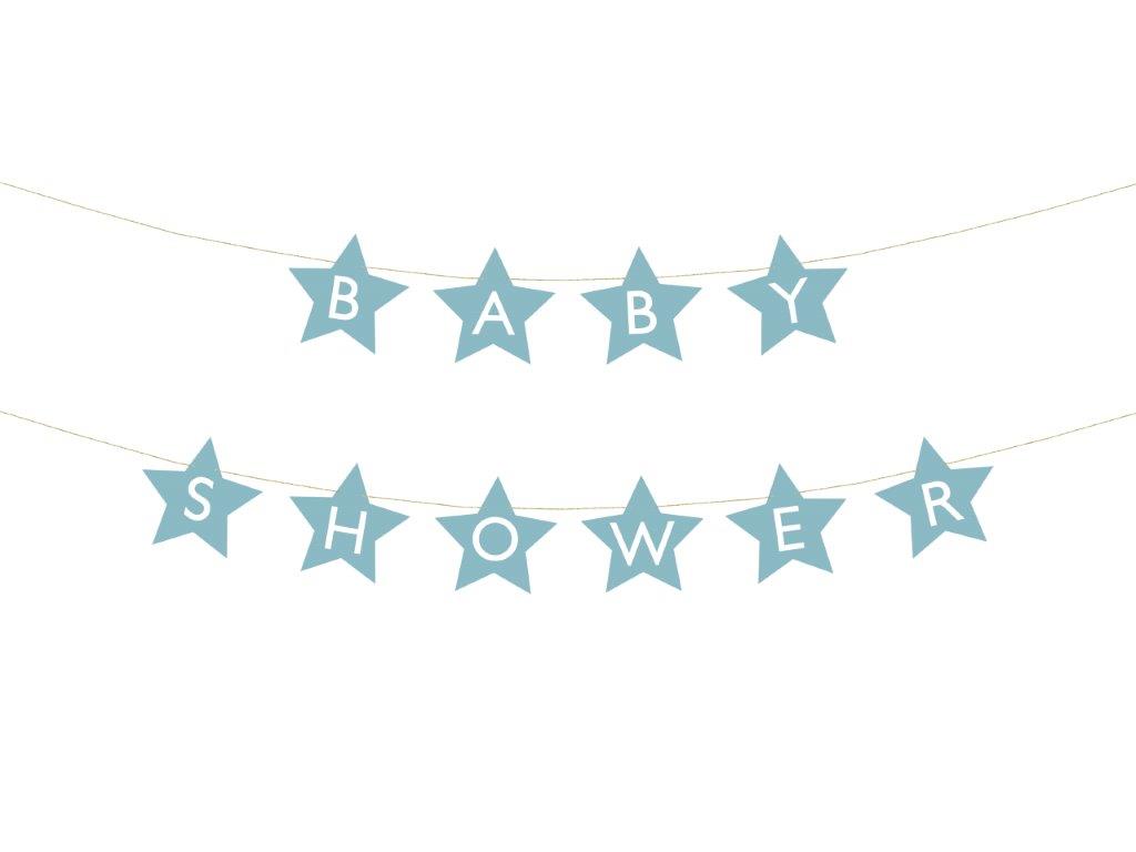 Guirnalda de estrellas azul para baby shower