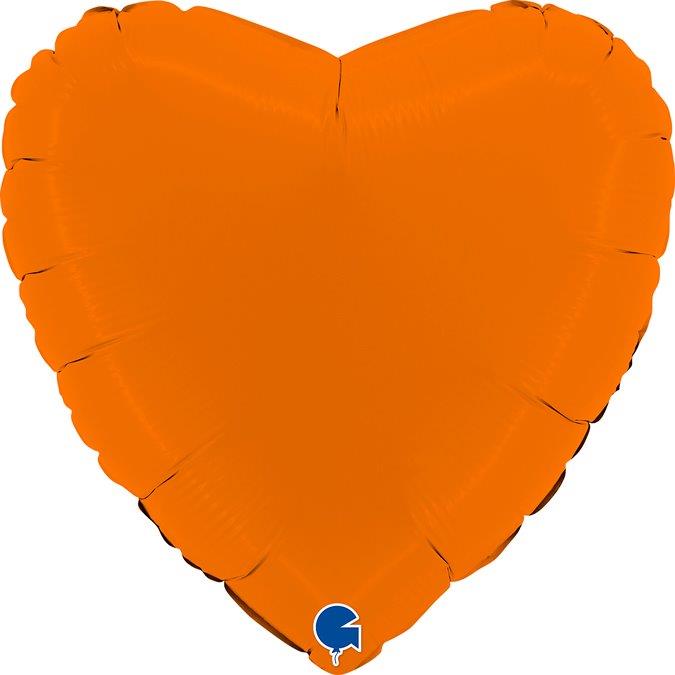 Balão Foil 18" Coração Matte - Laranja Grabo
