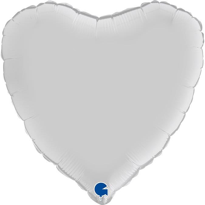 Balão Foil 18" Coração Satin - Branco Grabo