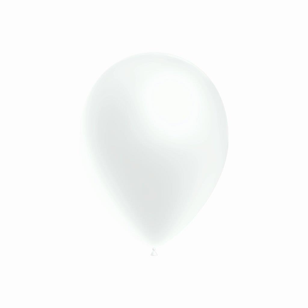 Saco de 100 Balões Metalizados 14cm - Branco