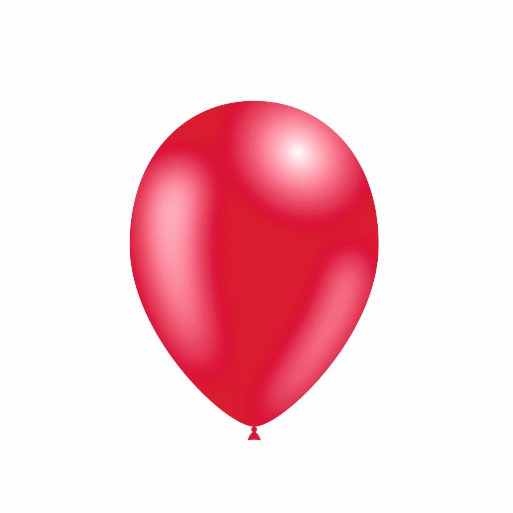 Saco de 100 Balões Metalizados 14cm - Vermelho