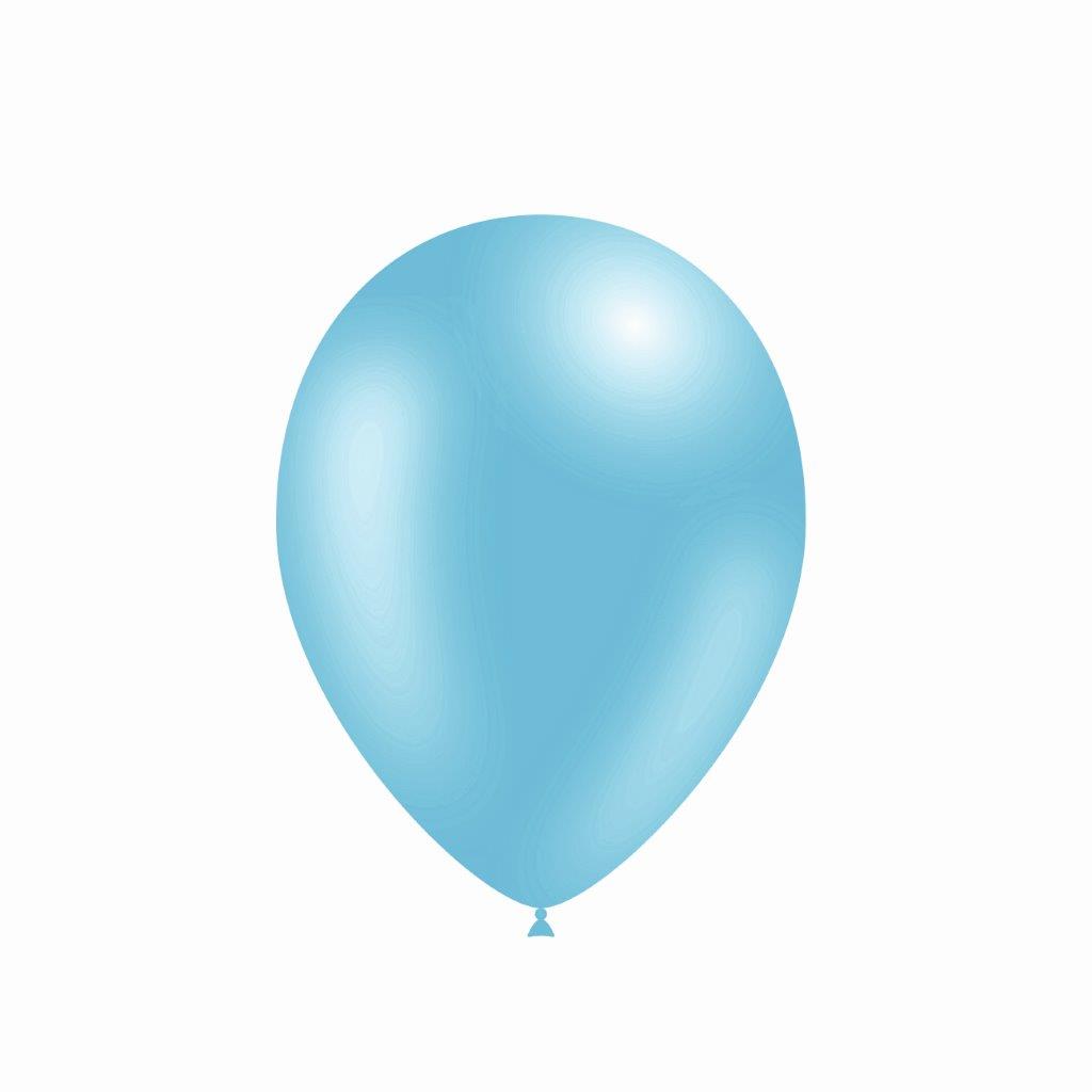 Saco de 100 Balões Metalizados 14cm - Azul Céu