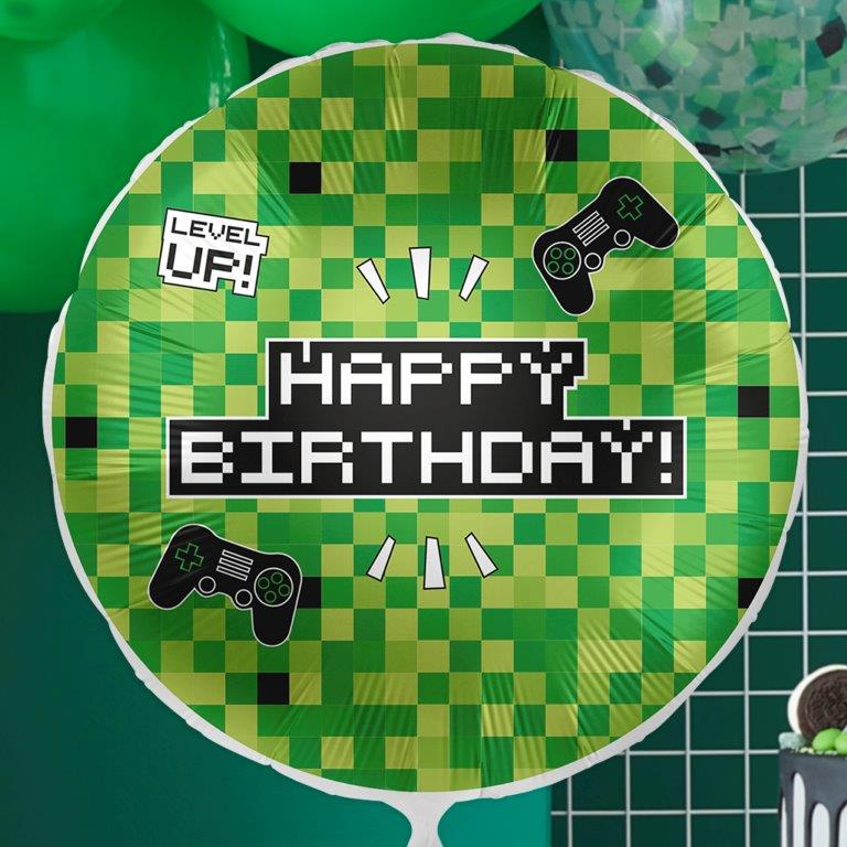 Globo de foil Consola de comando Happy Birthday de 18