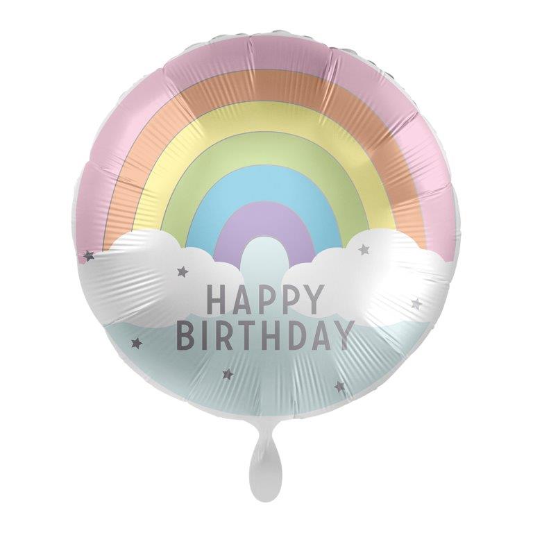 Globo de foil de fiesta arcoíris de happy birthday de 18
