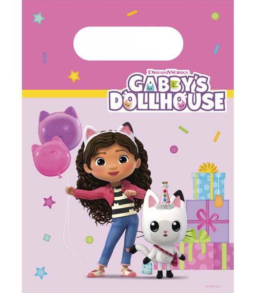 Bolsas de papel para la casa de muñecas de Gabby