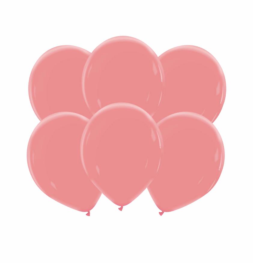 6 Balões 32cm Natural - Rosa Velho