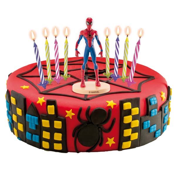 Conjunto Figura Spiderman e Velas