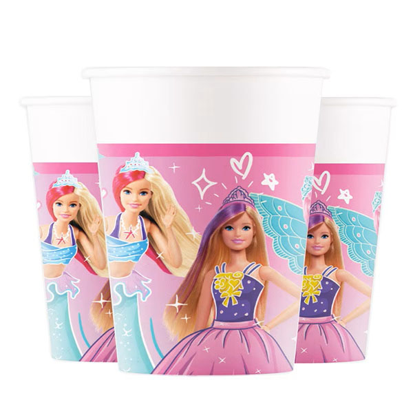Vasos de Cartón Barbie Fantasía