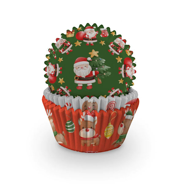 Cápsulas para cupcakes de Papá Noel y sus amigos