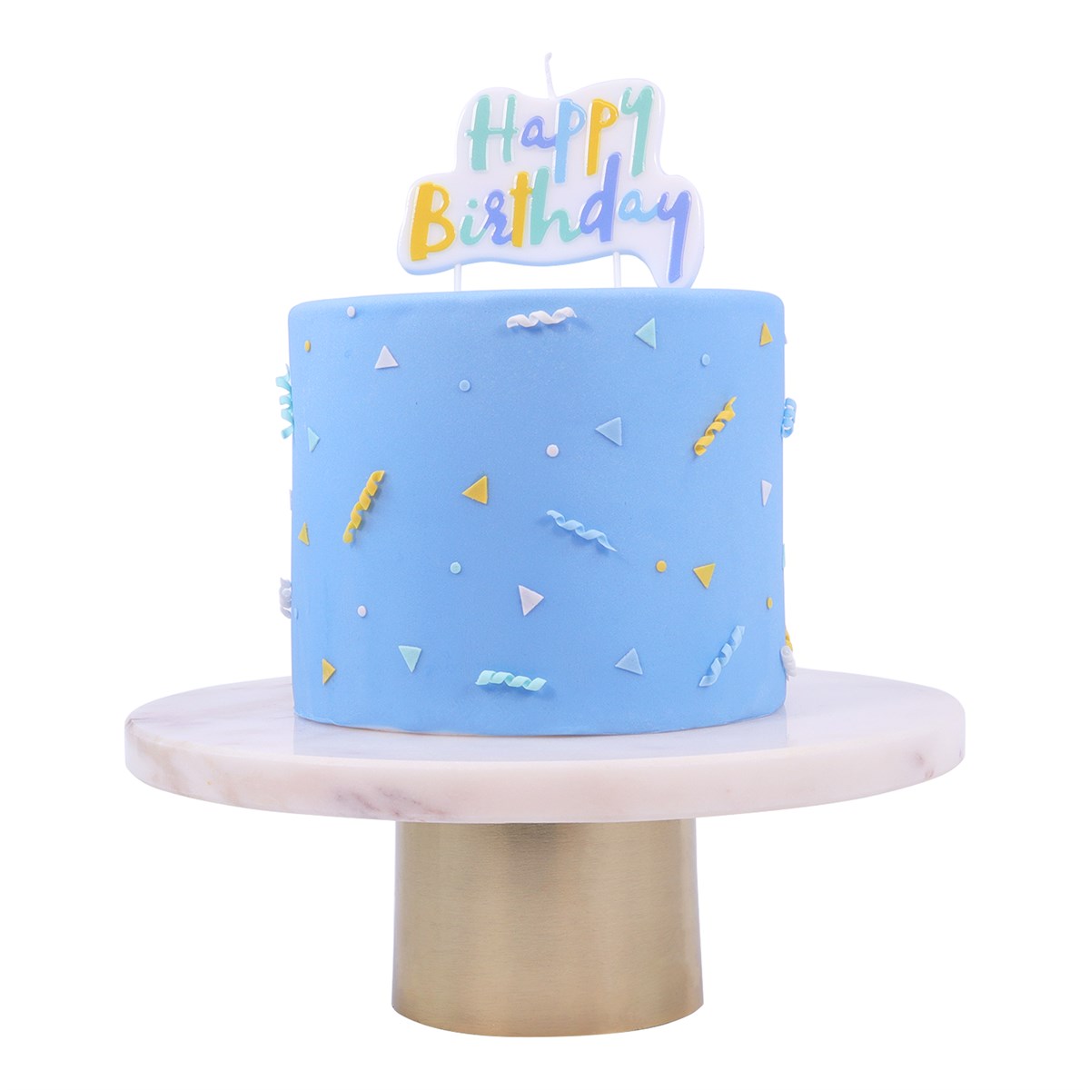 Vela de happy birthday azul pastel