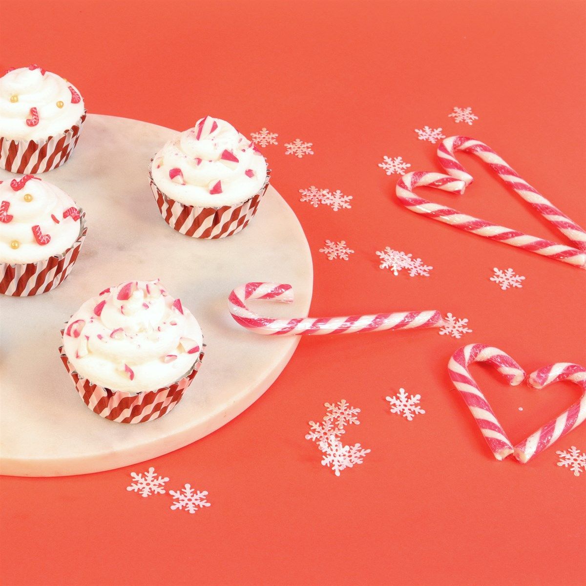 Cápsulas para cupcakes de bastón de Navidad