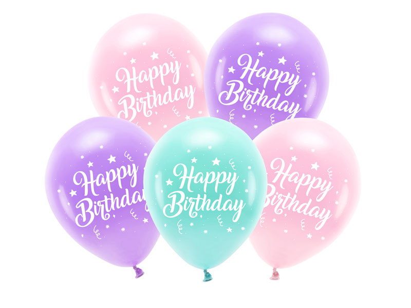 Balões Látex Happy Birthday Mix Rosa