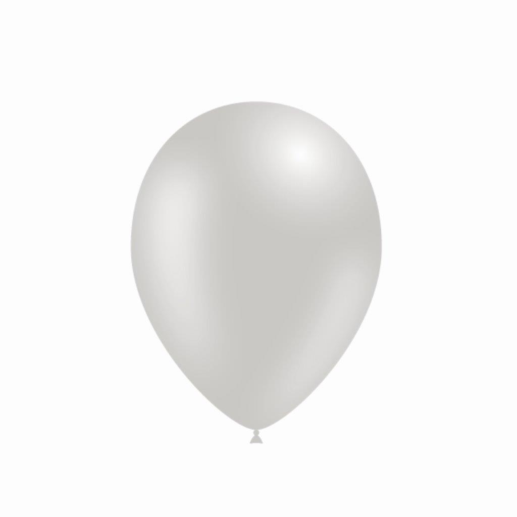 25 Balões 14cm Metalizados - Prata