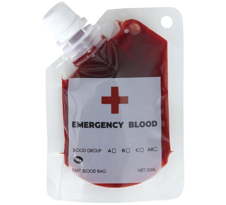 Saco Sangue Falso Vermelho 30ml
