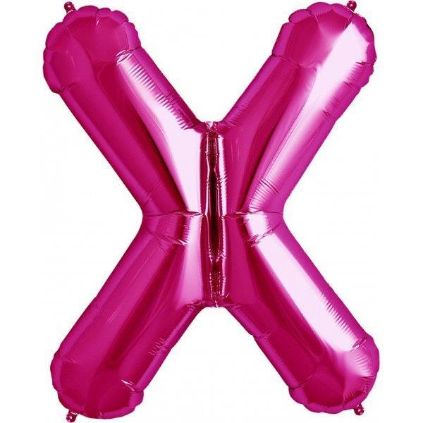 Balão Foil 34 Letra X - Rosa