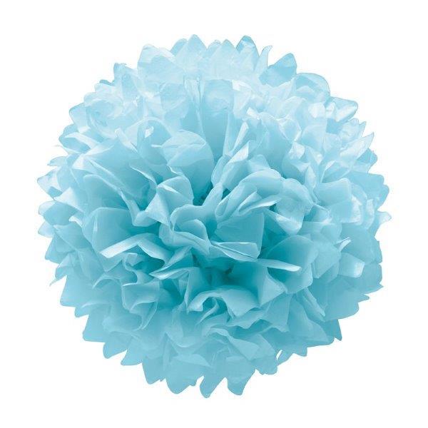 3 Pompons De Papel - Azul Céu