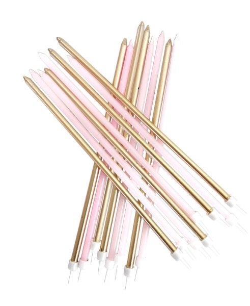 Velas Altas Com Suporte - Mix Rosa