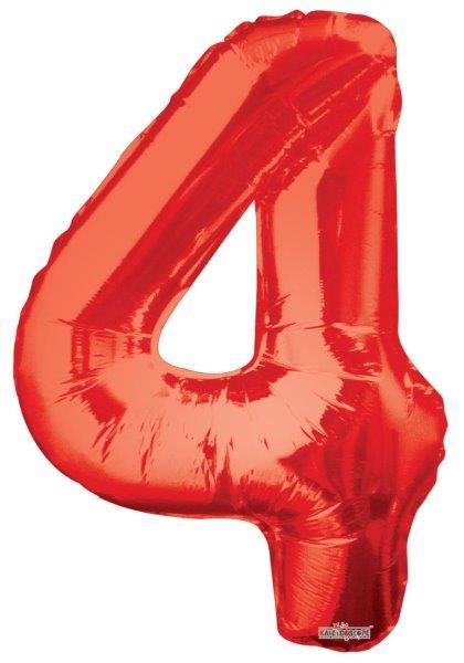 Balão Foil 34 Nº 4 - Vermelho