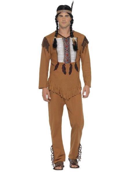 Fato de Homem  Guerreiro Índio Americano (Tam: S)