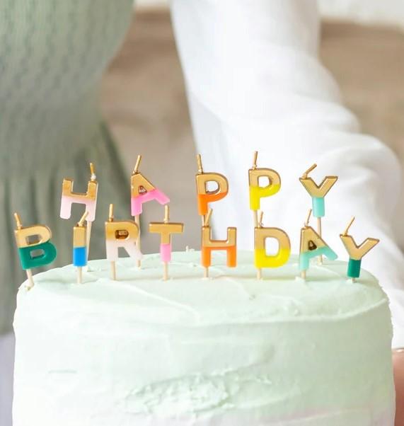 Velas Happy Birthday Arco-Íris