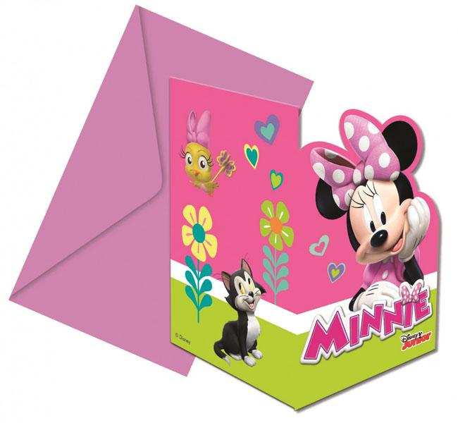 Pack 6 convites com a Minnie Mouse