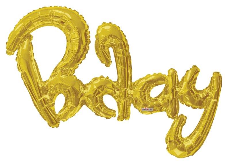 Balão Foil 36' Bday Script - Ouro
