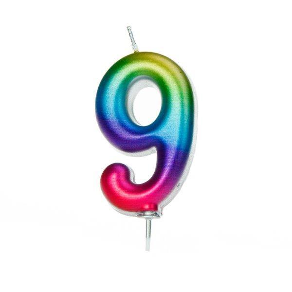 Vela Metálica Nº9 - Rainbow