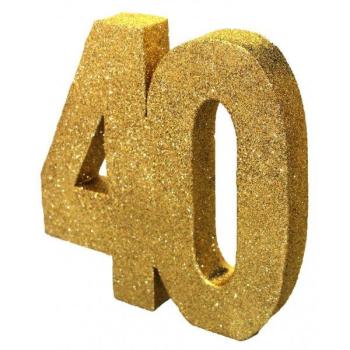 Centro de Mesa Glitter Gold - 40 Anniversary House