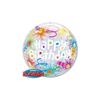 Bubble 22" Happy Birthday Velas Qualatex