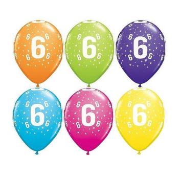 6 Balões impressos Aniversário nº6 - Tropical Qualatex