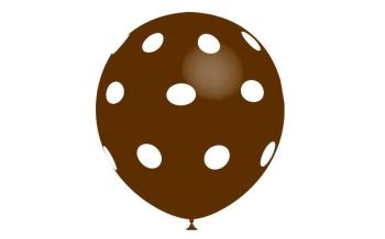 10 Globos estampados "Lunares" - Chocolate XiZ Party Supplies